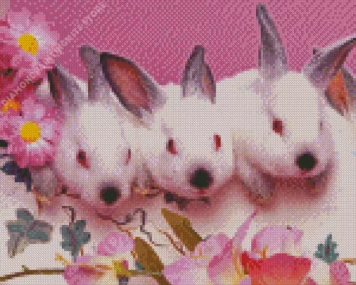 Pink Bunnies 5D Diamond Painting