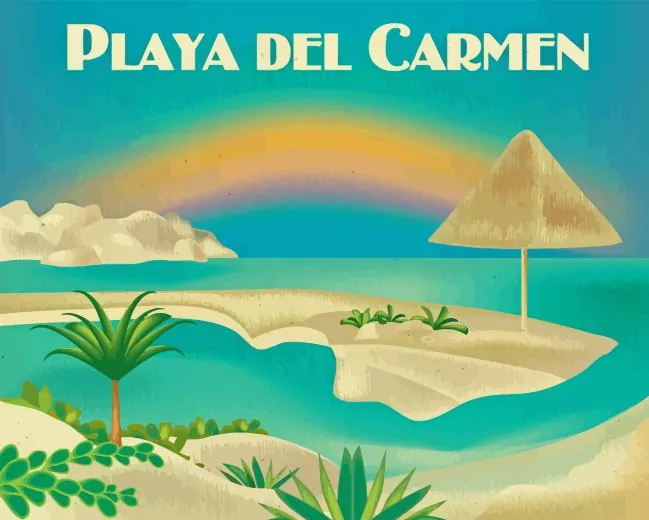 Playa Del Carmen poster Diamond By Numbers Playa Del Carmen Poster 5D Diamond Painting