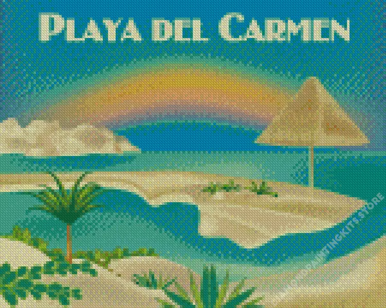 Playa Del Carmen poster Diamond Paints Playa Del Carmen Poster 5D Diamond Painting