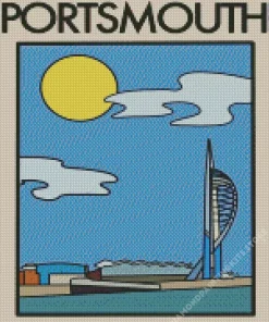 Portsmouth City Poster Illustration 5D Diamond Painting