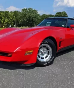 Red 1982 Corvette 5D Diamond Painting