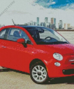 Red Fiat 500 5D Diamond Painting