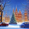 Snow Vintage Christmas Evening 5D Diamond Painting