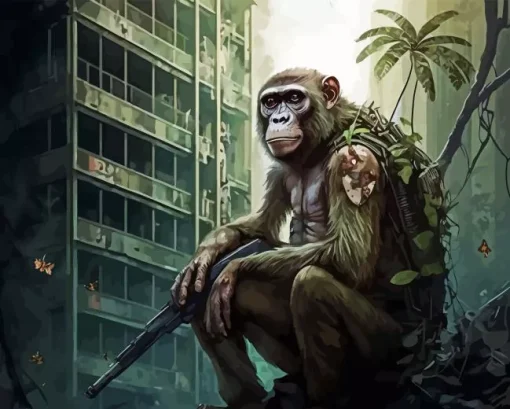 Soldier Monkey 5D Diamond Painting