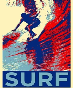 Surfing Pop Art Poster 5D Diamond Painting