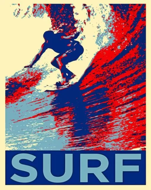 Surfing Pop Art Poster 5D Diamond Painting