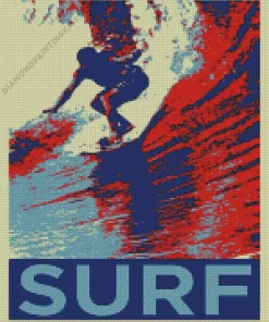 Surfing Pop Art Poster 5D Diamond Painting