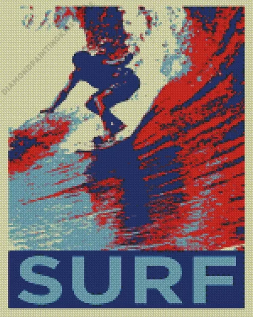 Surfing Pop Art Poster 5D Diamond Painting