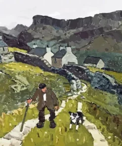 The Way To The Cottages By Kyffin Williams 5D Diamond Painting