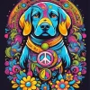 Aesthetic Hippie Dog 5D Diamond Painting