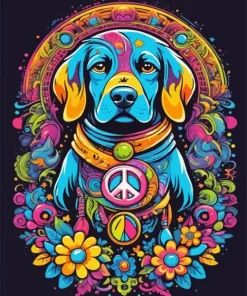 Aesthetic Hippie Dog 5D Diamond Painting