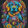 Aesthetic Hippie Dog 5D Diamond Painting