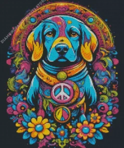 Aesthetic Hippie Dog 5D Diamond Painting