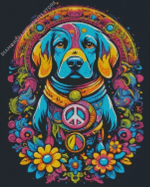 Aesthetic Hippie Dog 5D Diamond Painting