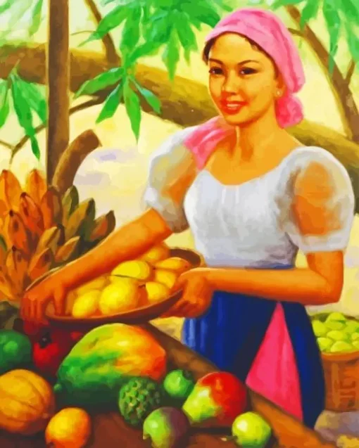 Beautiful Fruit Seller 5D Diamond Painting