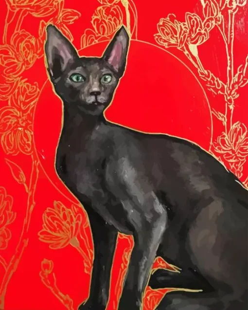 Black Oriental Cat 5D Diamond Painting