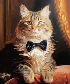 Black Tie Tabby Cat 5D Diamond Painting