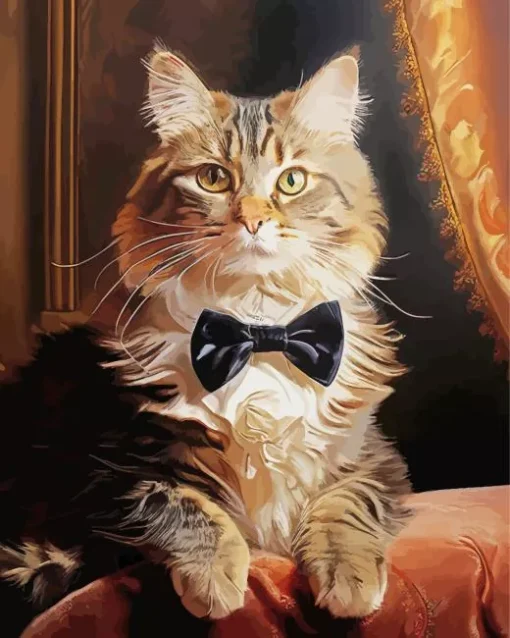 Black Tie Tabby Cat 5D Diamond Painting