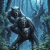 Black Werewolves In Woods 5D Diamond Painting