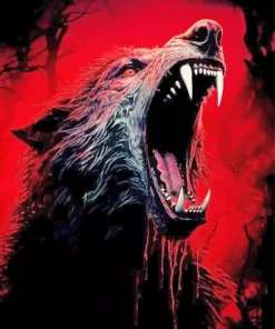 Black Wolf Evil Screaming 5D Diamond Painting