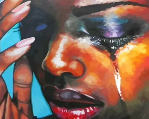 Black Woman Crying Art 5D Diamond Painting