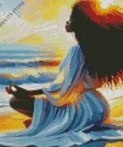 Black Woman Meditating Art 5D Diamond Painting