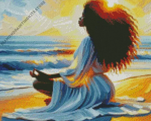 Black Woman Meditating Art 5D Diamond Painting