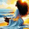 Black Woman Meditating Art 5D Diamond Painting