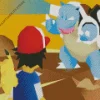 Blastoise With Ash And Pikachu 5D Diamond Painting