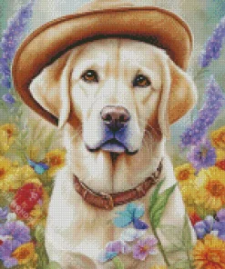 Blonde Labrador In A Hat 5D Diamond Painting