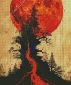 Blood Moon Art 5D Diamond Painting