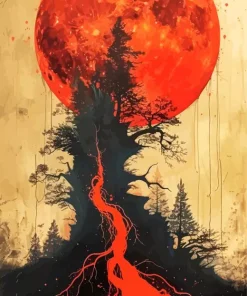 Blood Moon Art 5D Diamond Painting