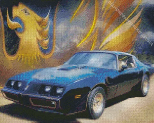 Blue 1977 Trans Am Car 5D Diamond Painting