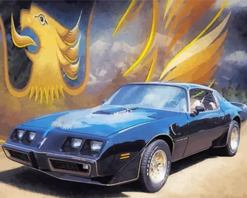 Blue 1977 Trans Am Car 5D Diamond Painting