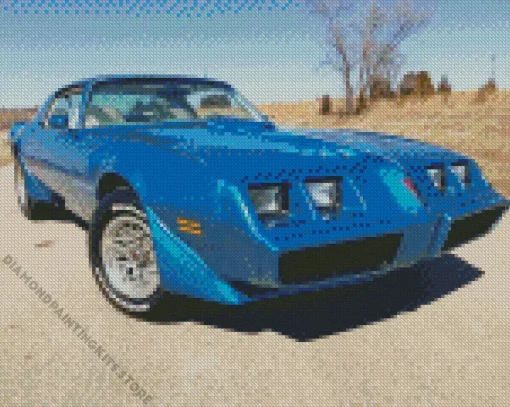 Blue 1979 Firebird Car 5D Diamond Painting