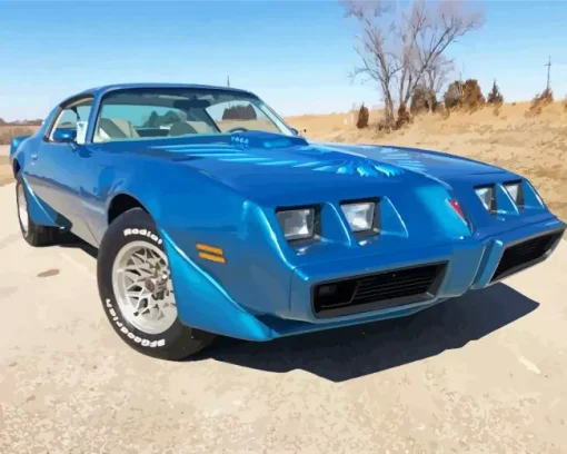 Blue 1979 Firebird Car 5D Diamond Painting