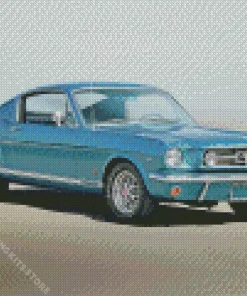 Blue 60s Mustang Car 5D Diamond Painting