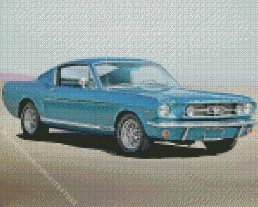 Blue 60s Mustang Car 5D Diamond Painting