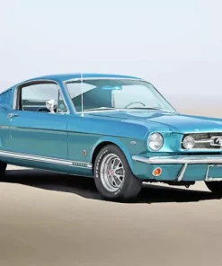 Blue 60s Mustang Car 5D Diamond Painting