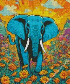 Blue Elephant 5D Diamond Painting