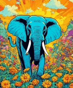 Blue Elephant 5D Diamond Painting