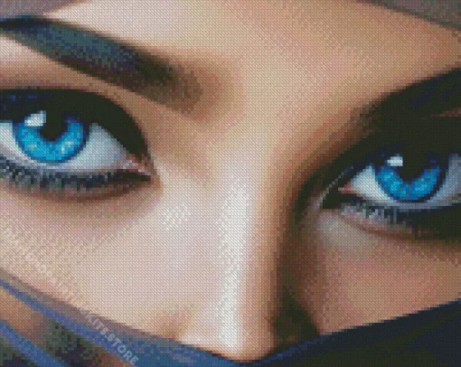 Blue Eyes Arab Lady 5D Diamond Painting