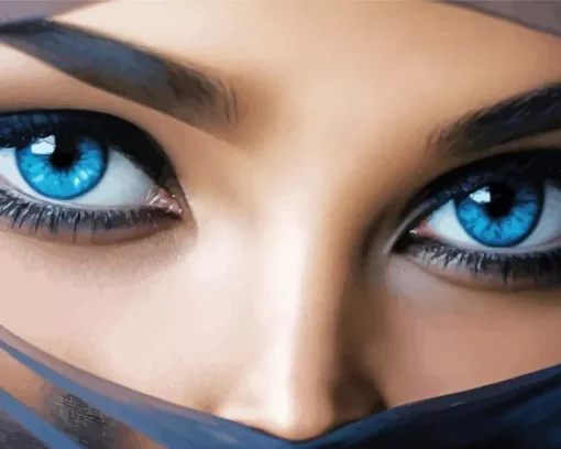 Blue Eyes Arab Lady 5D Diamond Painting