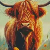 Brown Fluffy Cow 5D Diamond Painting