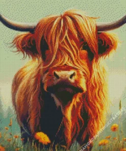 Brown Fluffy Cow 5D Diamond Painting