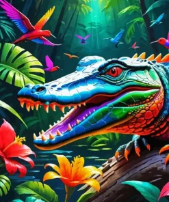 Colorful Alligator 5D Diamond Painting