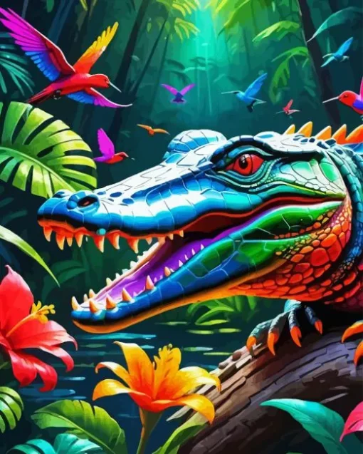 Colorful Alligator 5D Diamond Painting