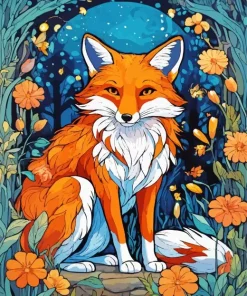 Cool Fall Fox Art 5D Diamond Painting