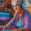 Cool Old Lady 5D Diamond Painting
