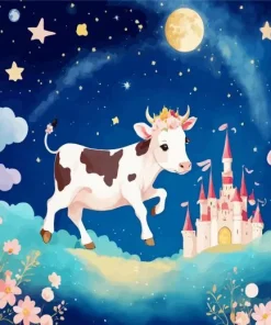 Cute Cow Nursery Style 5D Diamond Painting